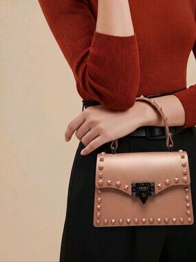 Wanted Rose Gold Studded Jelly Handbag NWT Rockstud Edgy Moto Y2K Punk